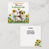 Koe Zonnebloem Wijziging adres Notitiekaartje (Voorkant / Achterkant)