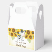 Koe & zonnebloemen meisje verjaardagskist. bedankdoosjes (Geopend)