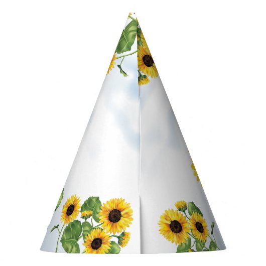 Koe Zonnebloemmeisje Eerste verjaardag Feesthoedjes (Achterkant)