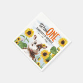 Koe Zonnebloemmeisje Eerste verjaardag Servet (Hoek)