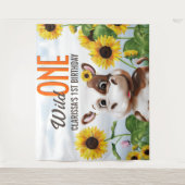 Koe Zonnebloemmeisje Eerste verjaardag Wandkleed (Voorkant)