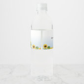 Koe Zonnebloemmeisje Eerste verjaardag Waterfles Etiket (Achterkant)