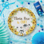 Koe zonnebloemmeisje verjaardag aangepast bord (Feest)