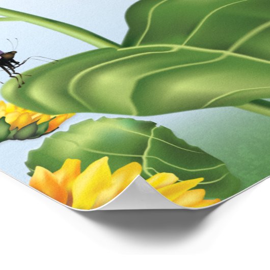 Koe Zonnekleur Meisje Eerste Verjaardag Poster (Hoek)