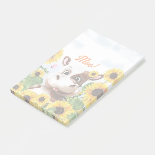Koe Zonnekruid Boerderij Post-it® Notes (Schuin)