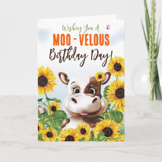 Koe Zonneschijn Grappige Verjaardag Kaart (Voorkant)