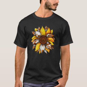 Koe Zonnewiel Koe Meisje Bloemig Vaars Boerderij T-shirt
