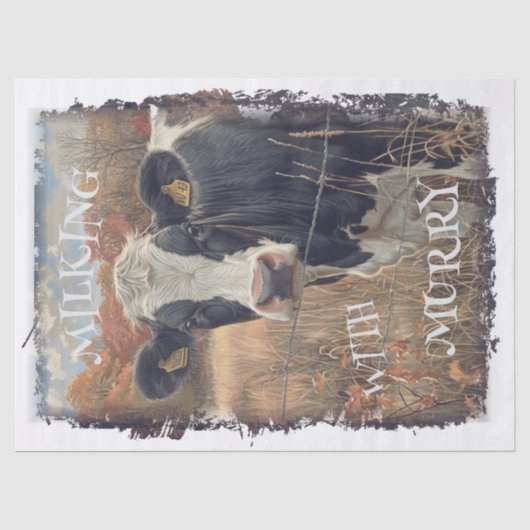 Koe Zuivel Melk Holstein Friesian - Personaliseer Tissuepapier (Voorkant)