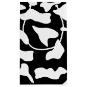 Koe zwart afdrukken wit klein cadeauzakje (Achterkant)