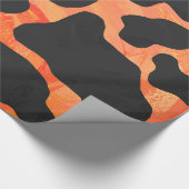 Koe, zwart en Oranje afdrukken Cadeaupapier (Hoek)