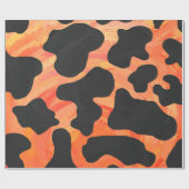 Koe, zwart en Oranje afdrukken Cadeaupapier (Vlak)