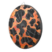 Koe, zwart en Oranje afdrukken Dartbord (Voorkant Rechts)