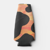 Koe, zwart en Oranje afdrukken Flesjeskoeler (Voorkant)