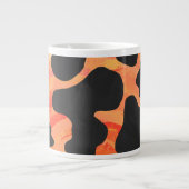 Koe, zwart en Oranje afdrukken Grote Koffiekop (Voorkant)