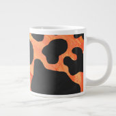 Koe, zwart en Oranje afdrukken Grote Koffiekop (Rechts)