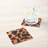 Koe, zwart en Oranje afdrukken Kartonnen Onderzetters (Insitu)