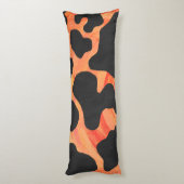 Koe, zwart en Oranje afdrukken Lichaamskussen (Achterkant (Verticaal))