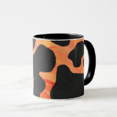 Koe, zwart en Oranje afdrukken Mok (Voorkant rechts)