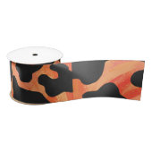 Koe, zwart en Oranje afdrukken Satijnen Lint (Spoel)