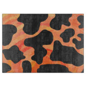 Koe, zwart en Oranje afdrukken Snijplank (Voorkant)