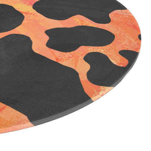 Koe, zwart en Oranje afdrukken Snijplank (Hoek)