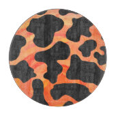 Koe, zwart en Oranje afdrukken Snijplank (Voorkant)