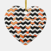 Koe, zwart en Oranje, Chevron Print Keramisch Ornament (Voorkant)