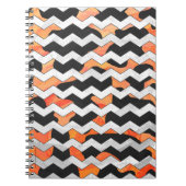 Koe, zwart en Oranje, Chevron Print Notitieboek (Voorkant)
