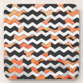 Koe, zwart en Oranje, Chevron Print Onderzetter (Voorkant)