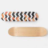 Koe, zwart en Oranje, Chevron Print Persoonlijk Skateboard (Horizontaal)