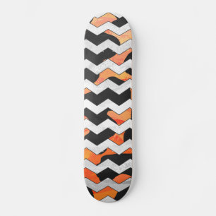 Koe, zwart en Oranje, Chevron Print Persoonlijk Skateboard