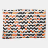 Koe, zwart en Oranje, Chevron Print Theedoek (Horizontaal)