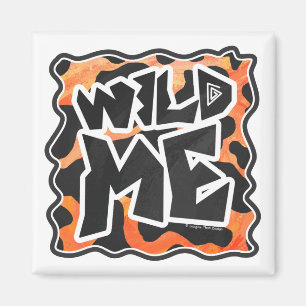 Koe Zwart en Oranje Wild Me Magneet