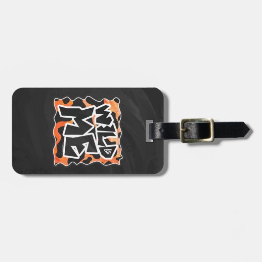 Koe Zwart en Oranje Wild mij Bagagelabel (Voorkant horizontaal)