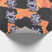 Koe Zwart en Oranje Wild mij Cadeaupapier (Hoek)