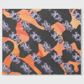 Koe Zwart en Oranje Wild mij Cadeaupapier (Vlak)