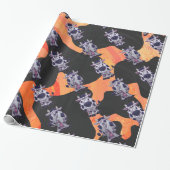 Koe Zwart en Oranje Wild mij Cadeaupapier (Uitgerold)