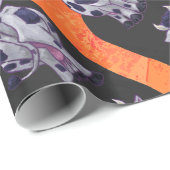 Koe Zwart en Oranje Wild mij Cadeaupapier (Rol Hoek)