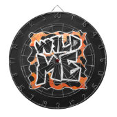 Koe Zwart en Oranje Wild mij Dartbord (Voorkant)