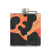 Koe Zwart en Oranje Wild mij Heupfles (Achterkant)