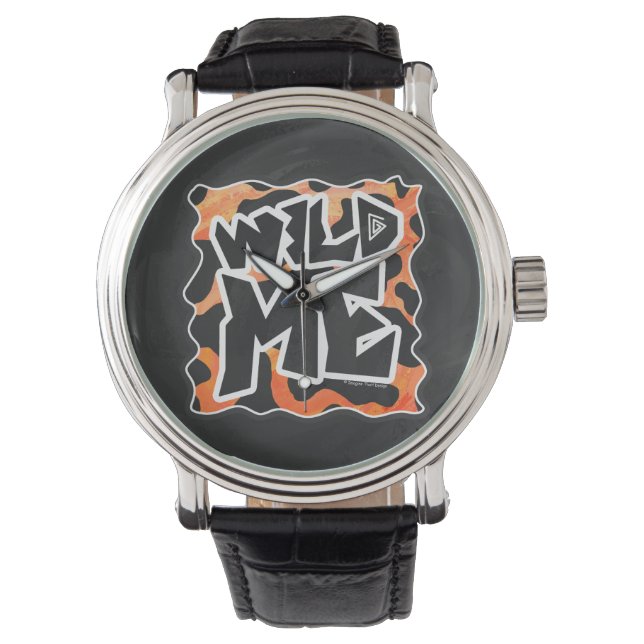 Koe Zwart en Oranje Wild mij Horloge (Voorkant)