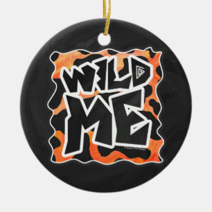 Koe Zwart en Oranje Wild mij Keramisch Ornament