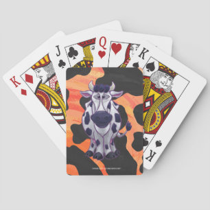Koe Zwart en Oranje Wild mij Pokerkaarten
