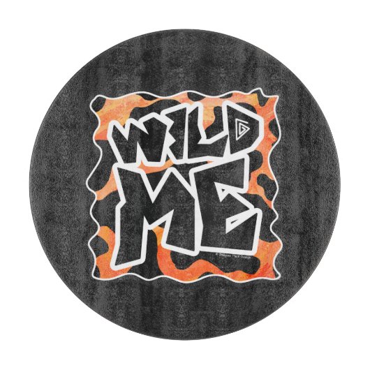 Koe Zwart en Oranje Wild mij Snijplank (Voorkant)