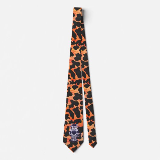 Koe Zwart en Oranje Wild mij Stropdas (Voorkant)