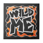 Koe Zwart en Oranje Wild mij Tegeltje (Voorkant)