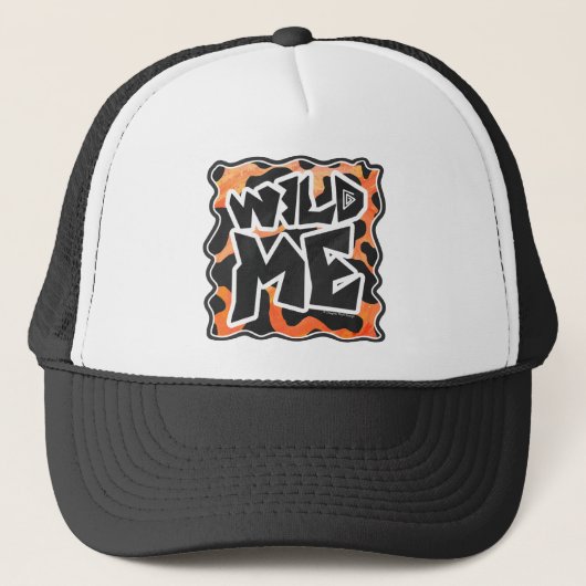 Koe Zwart en Oranje Wild mij Trucker Pet (Voorkant)