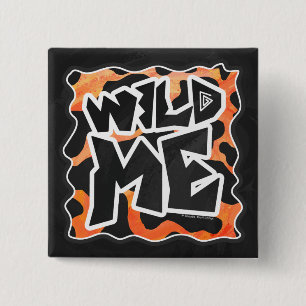 Koe Zwart en Oranje Wild mij Vierkante Button 5,1 Cm