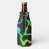 Koe, zwart en regenboog afdrukken flesjeskoeler (Fles Achterkant)