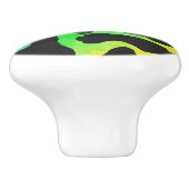 Koe, zwart en regenboog afdrukken keramische knop (Zijkant)